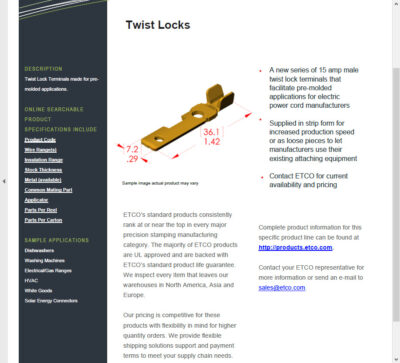 Twist Lock Terminals now available in loose piece form.
