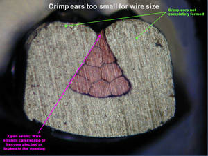 Crimp Ears Too Small for Wire Size